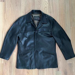 Leather Limited Men's Black Leather Jacket with Removable Lining - Size M
